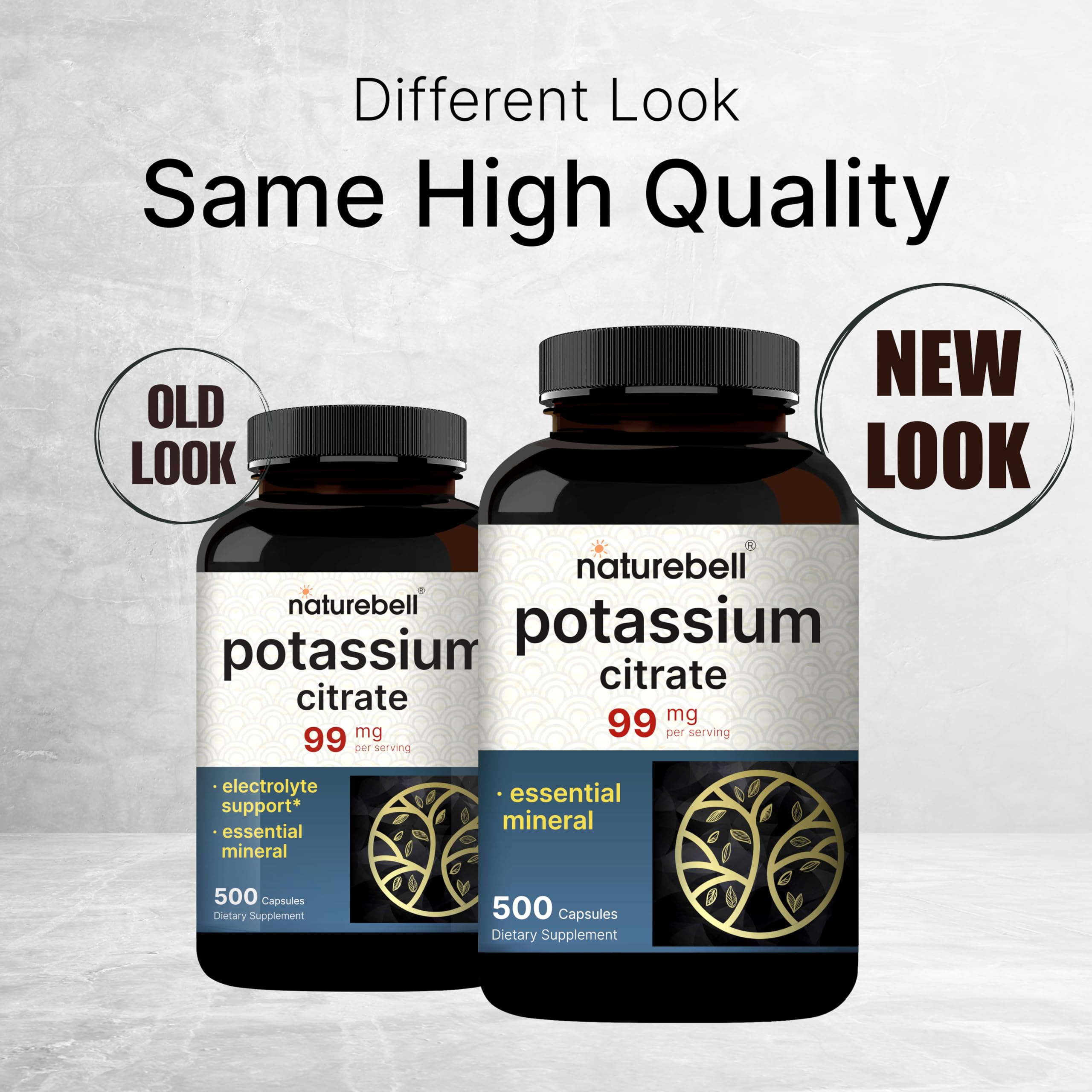 NatureBell etiqueta nutricional visible con información de potasio