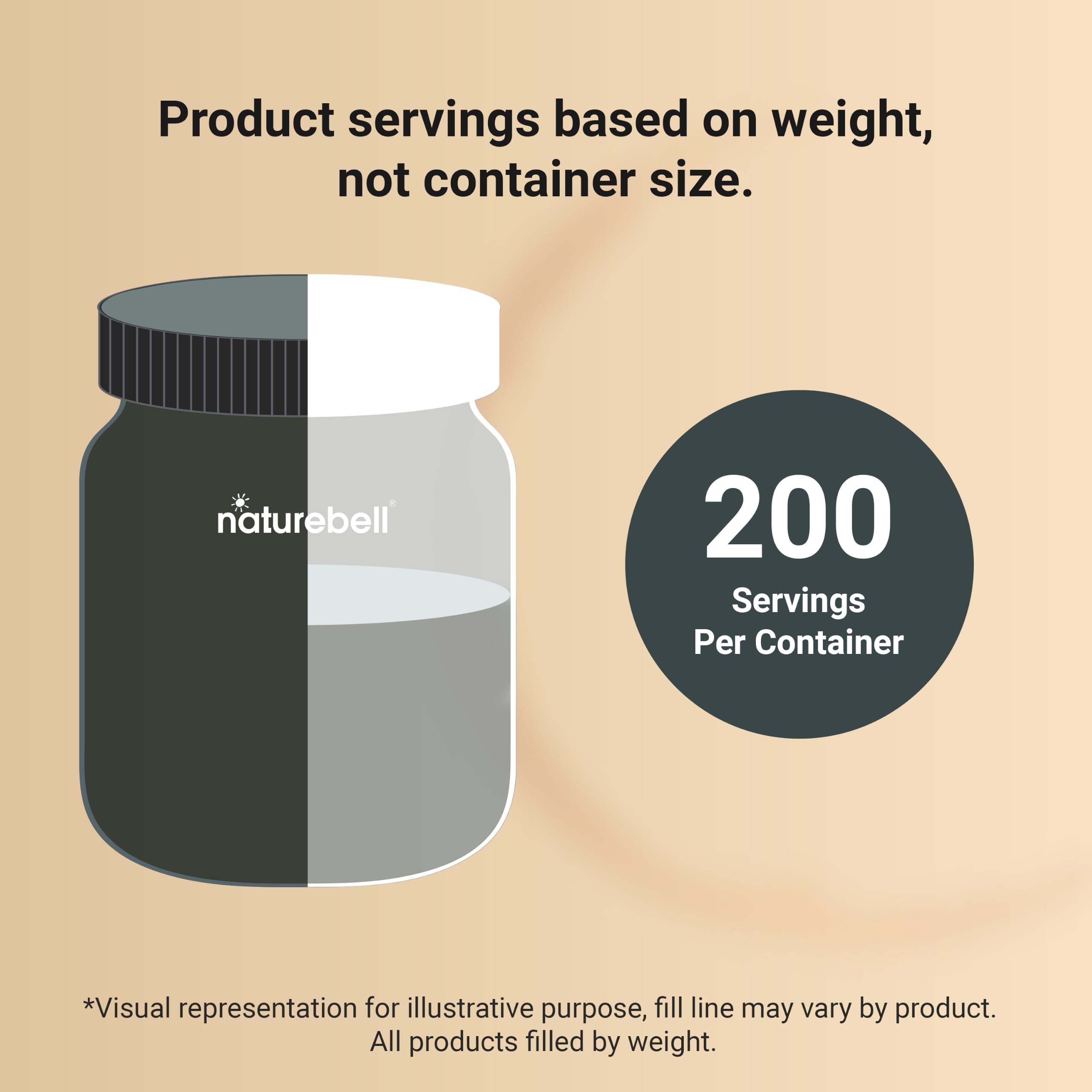 NatureBell etiqueta nutricional destacando pureza y dosis