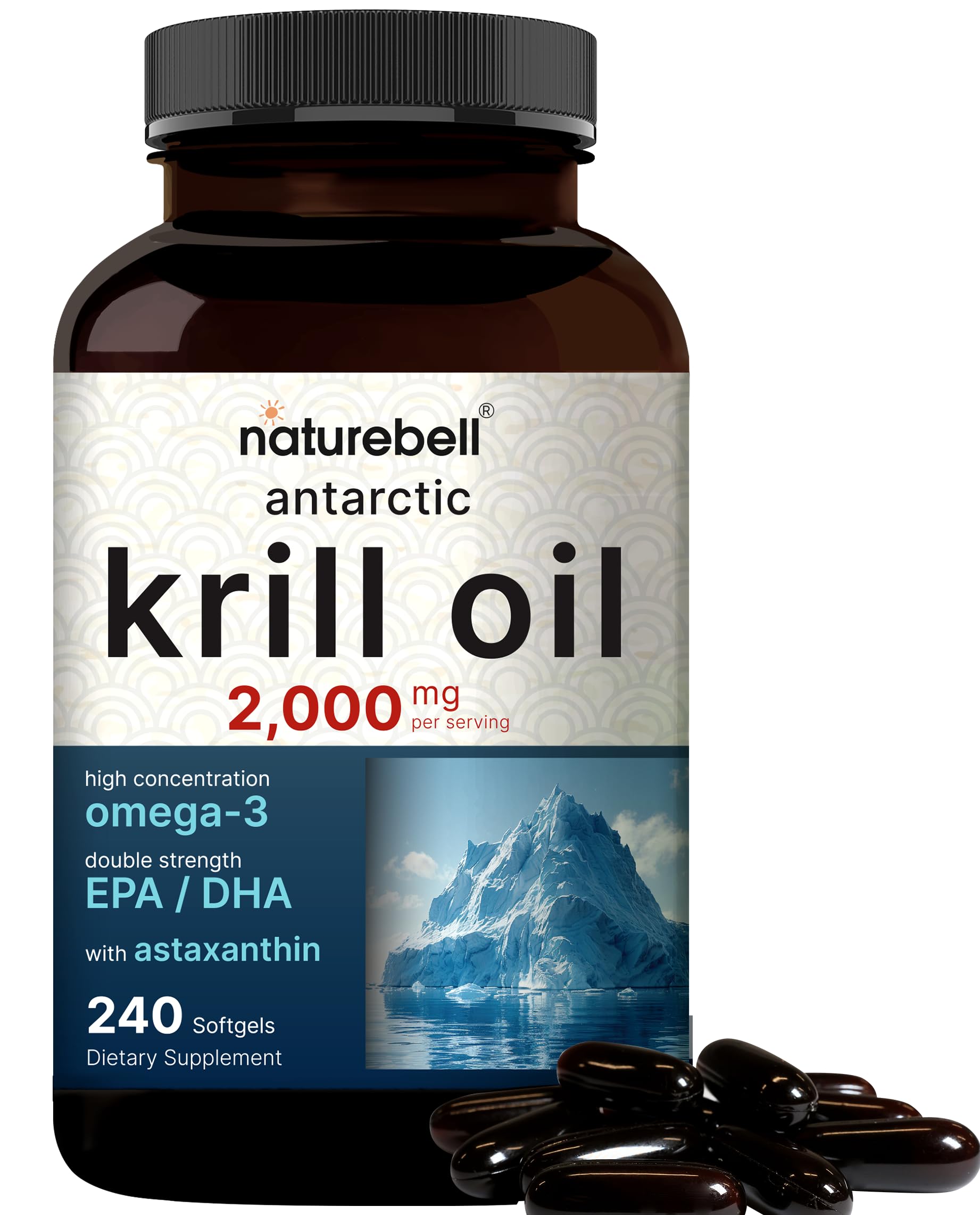 NatureBell frasco frontal con 240 cápsulas mostrando tamaño y etiqueta
