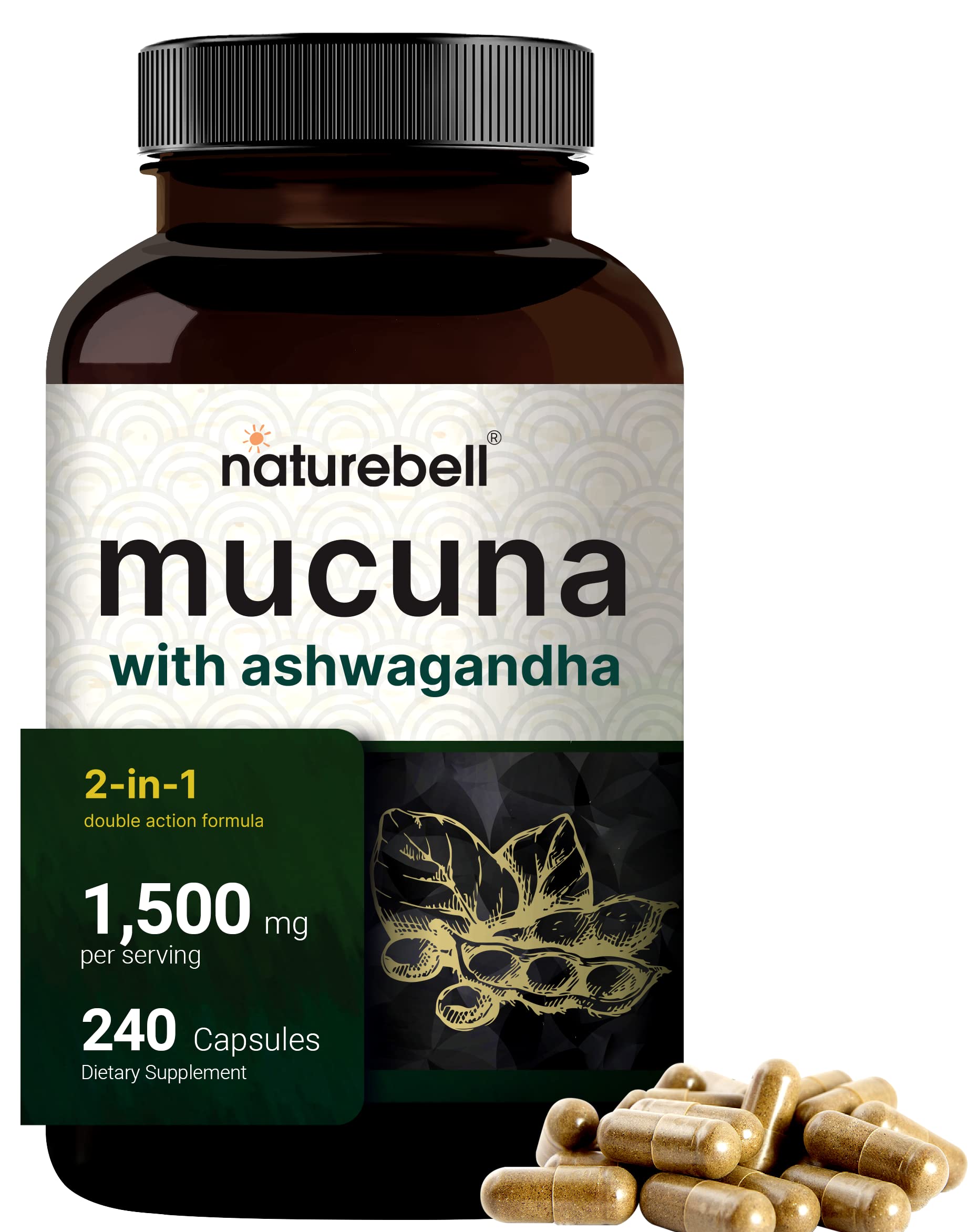 NatureBell frasco frontal mostrando volumen y diseño, beneficio claridad de etiqueta