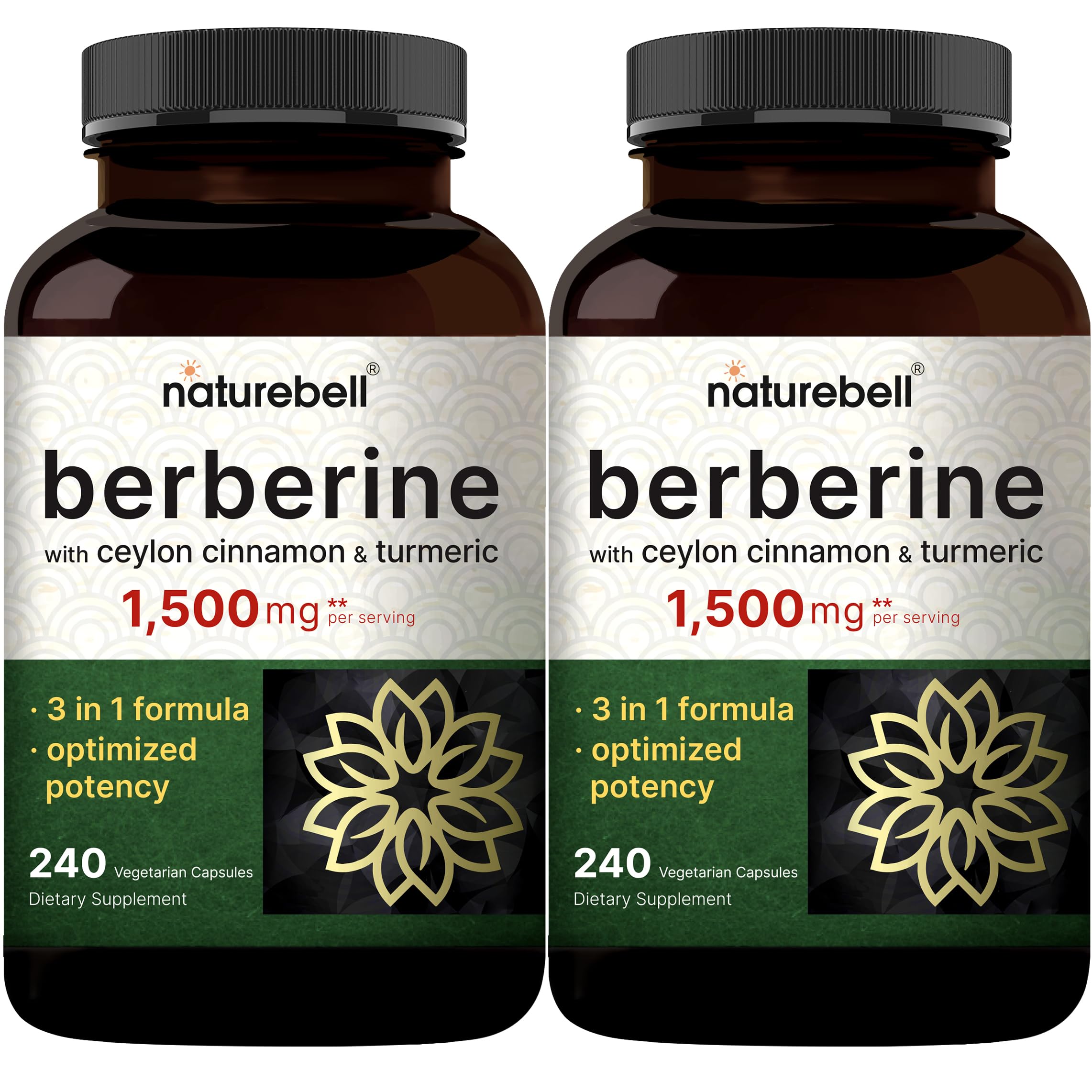 NatureBell frasco frontal del pack doble mostrando etiquetas y cantidad