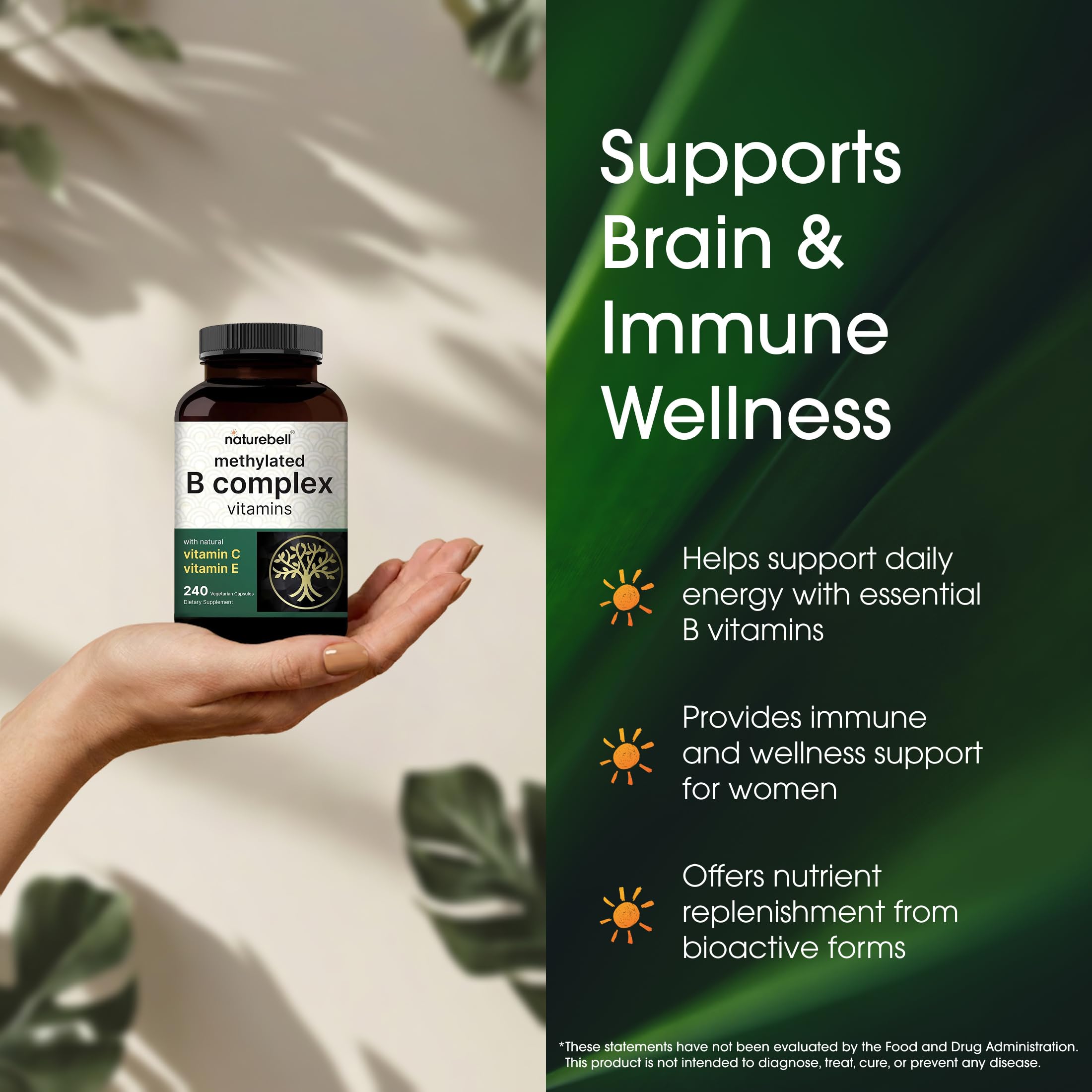 NatureBell etiqueta con lista de ingredientes y datos de dosis