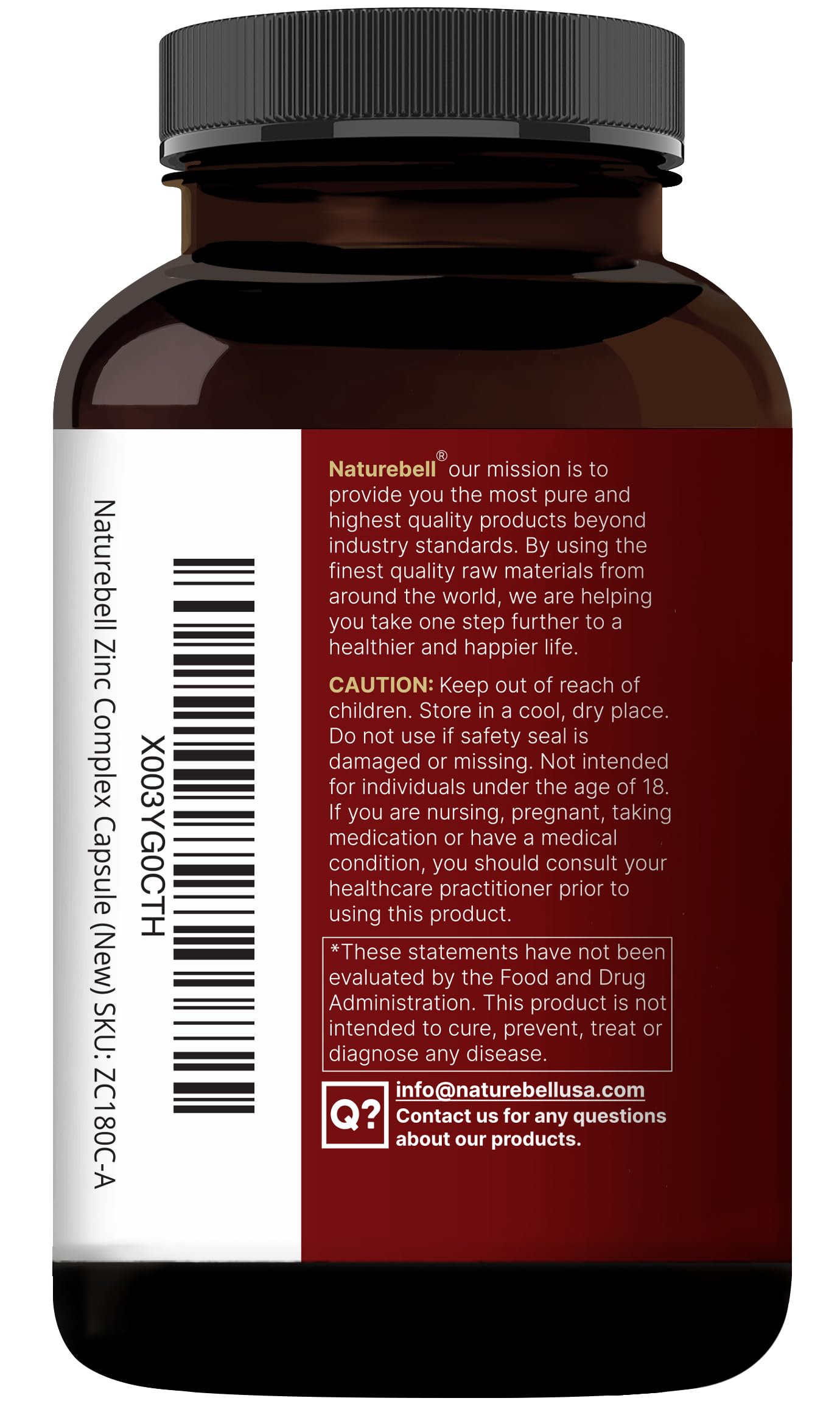 NatureBell etiqueta con instrucciones y precauciones claras