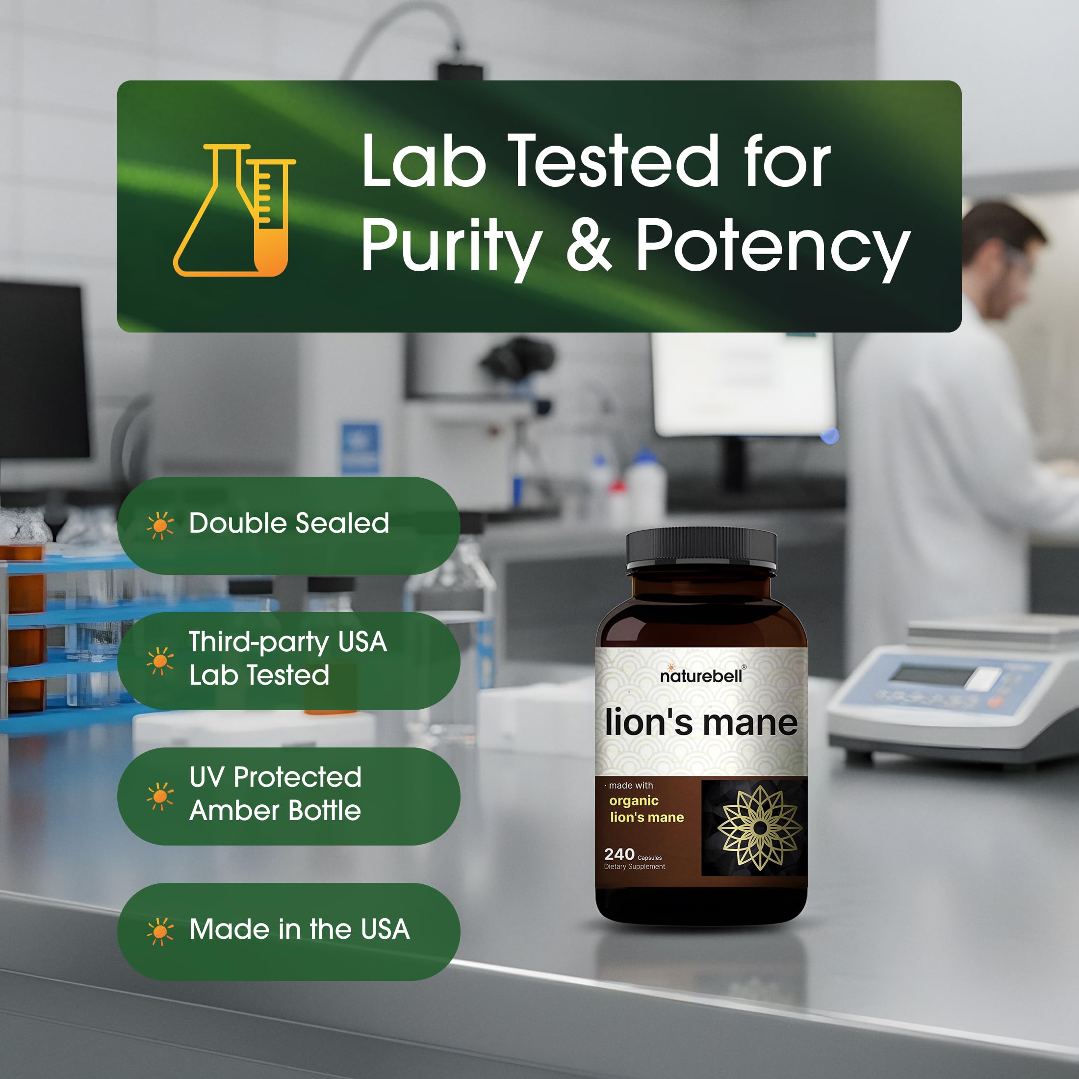 NatureBell etiqueta con datos nutricionales y prueba de ingredientes de calidad
