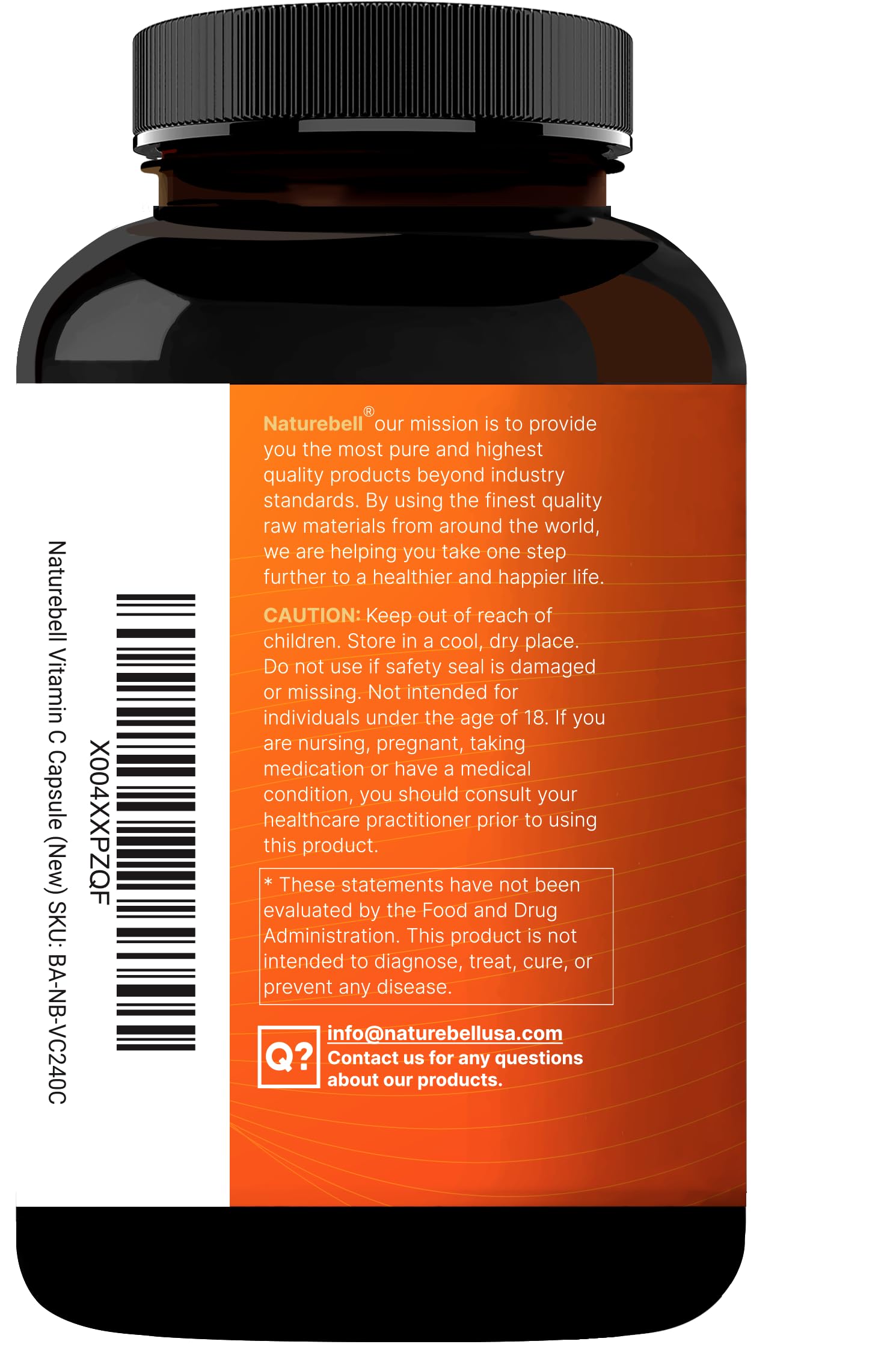 NatureBell ingredientes listados y sello non-GMO para personas con restricciones