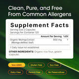NatureBell polvo de moringa textura para evidenciar pureza y origen vegetal