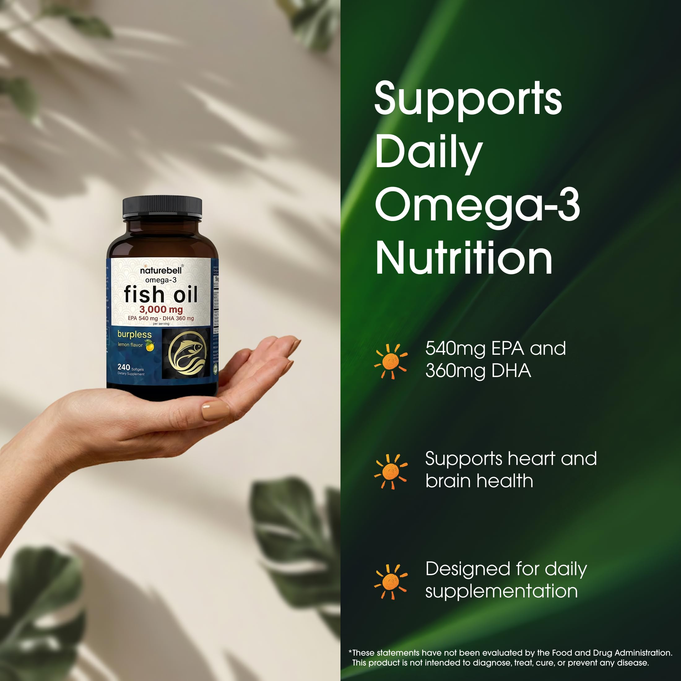 NatureBell etiqueta con información nutricional y certificados visibles