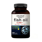 NatureBell envase frontal mostrando 180 softgels y beneficios de omega-3