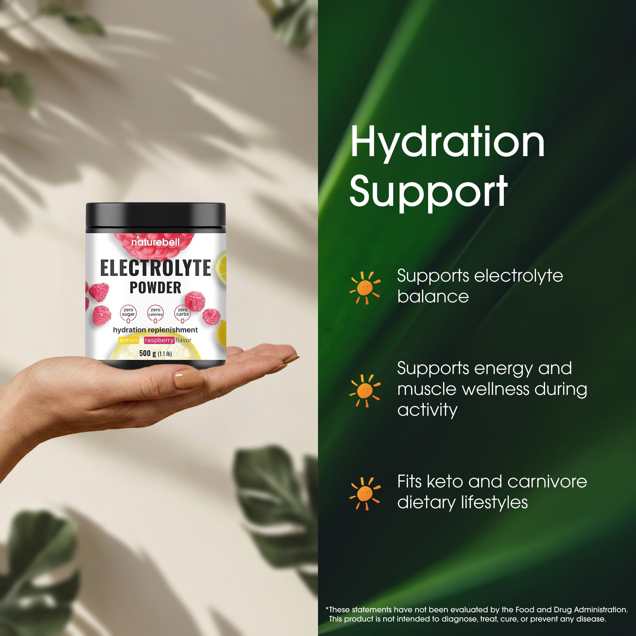 NatureBell comparativa de porción para visualización de tamaño y control