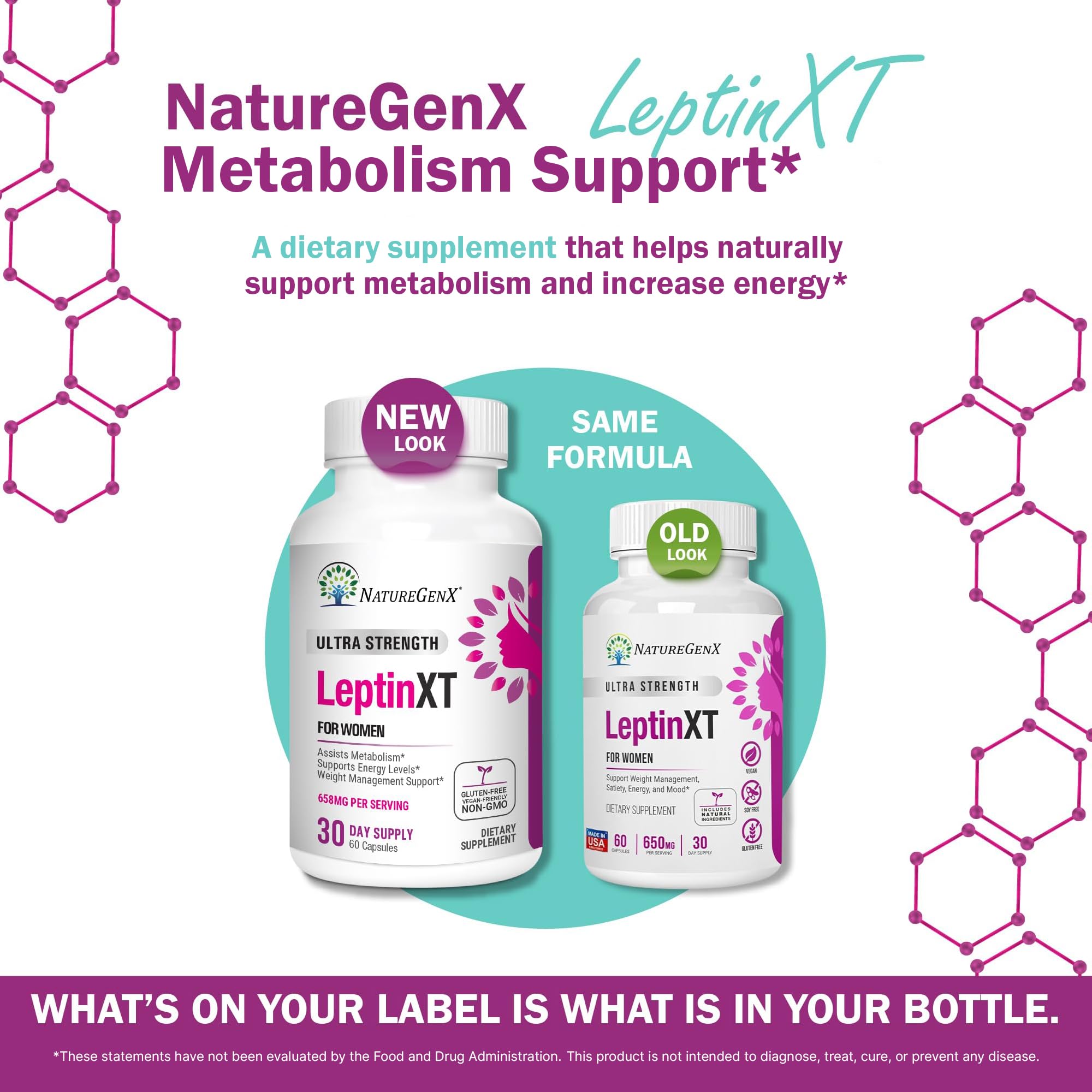 Capsula de LeptinXT NatureGenX en primer plano ilustrando tamaño y fácil ingestión