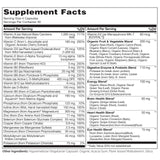 NATURELO etiqueta con lista de ingredientes y fuentes vegetales claras