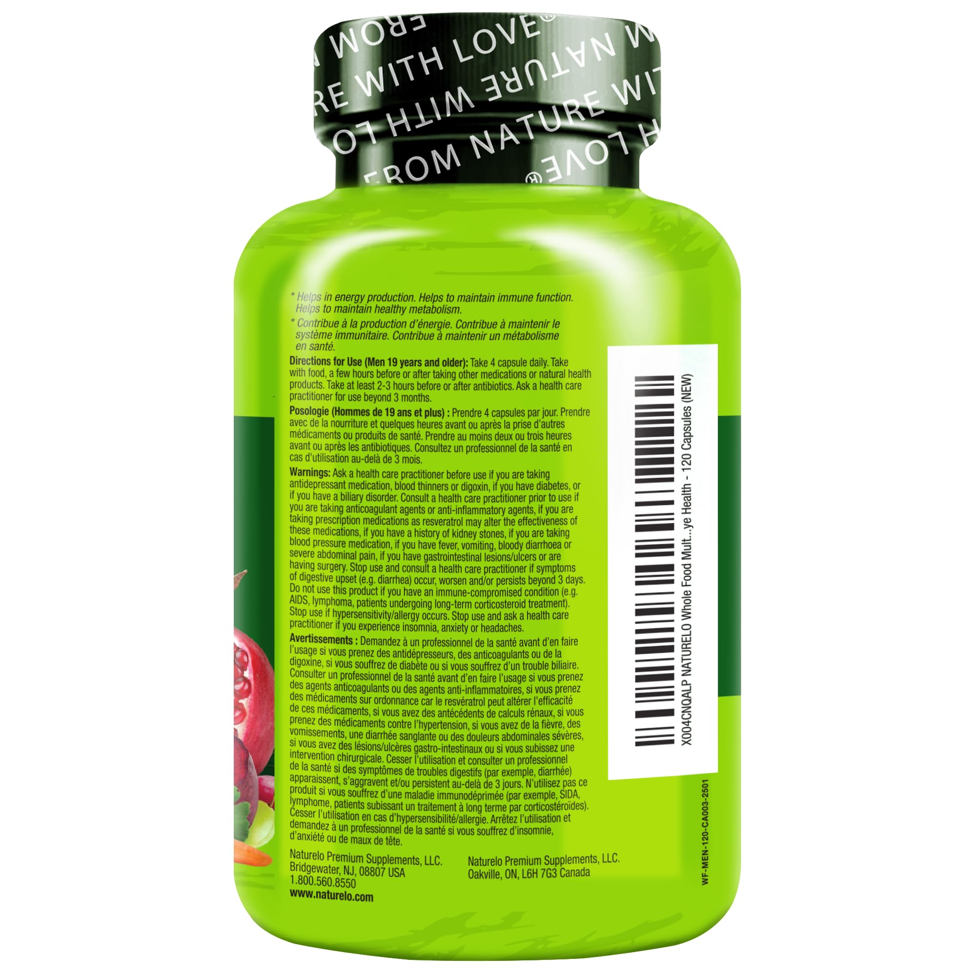 NATURELO mezcla de frutas y verduras orgánicas usada en la fórmula