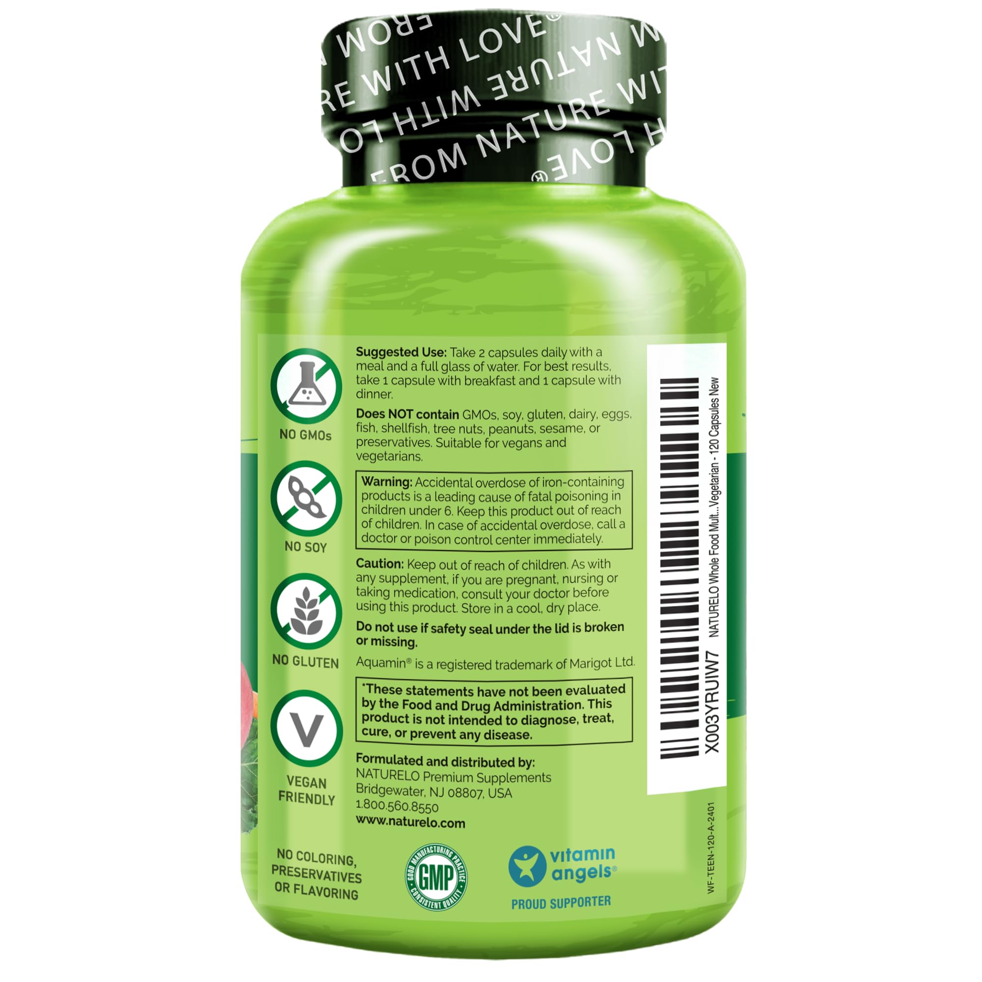 NATURELO algas marinas y lichen que representan calcio y vitamina D natural