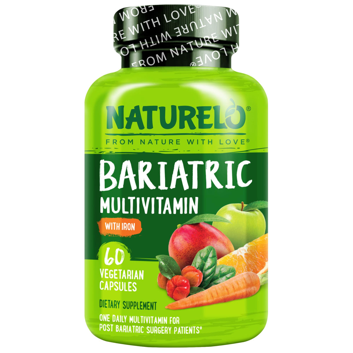 NATURELO frasco frontal mostrando formato y beneficio de concentración diaria