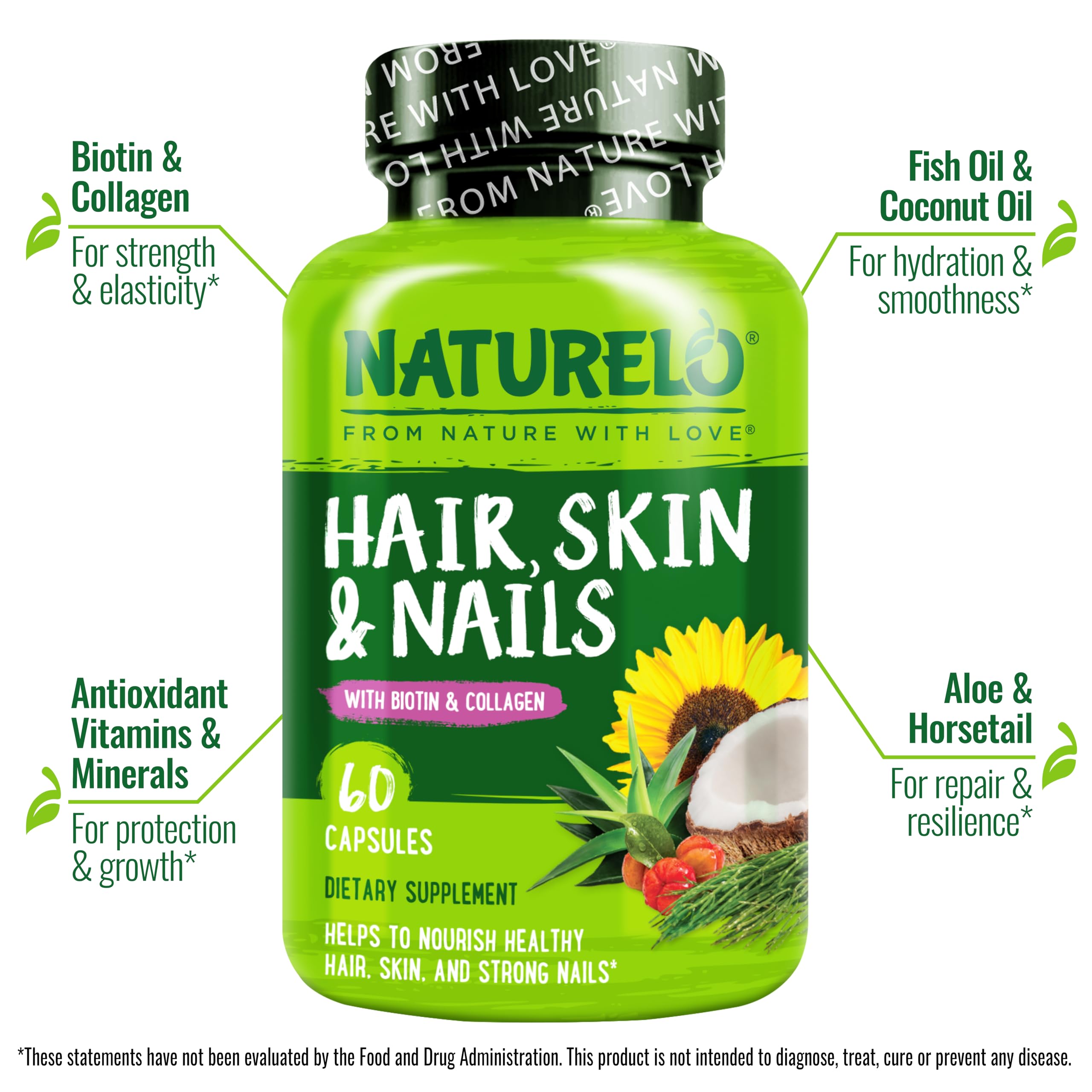 NATURELO cápsula detalle de textura, visibiliza calidad y pureza del ingrediente