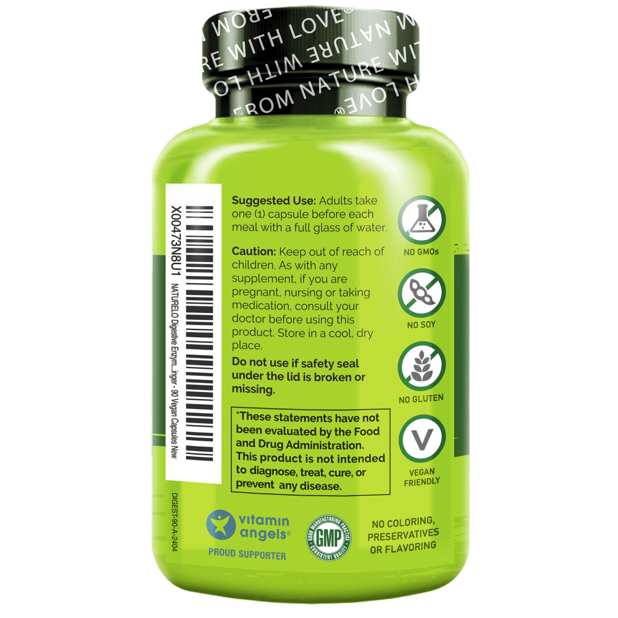 NATURELO cápsula abierta resaltando textura y formulación vegana beneficiosa