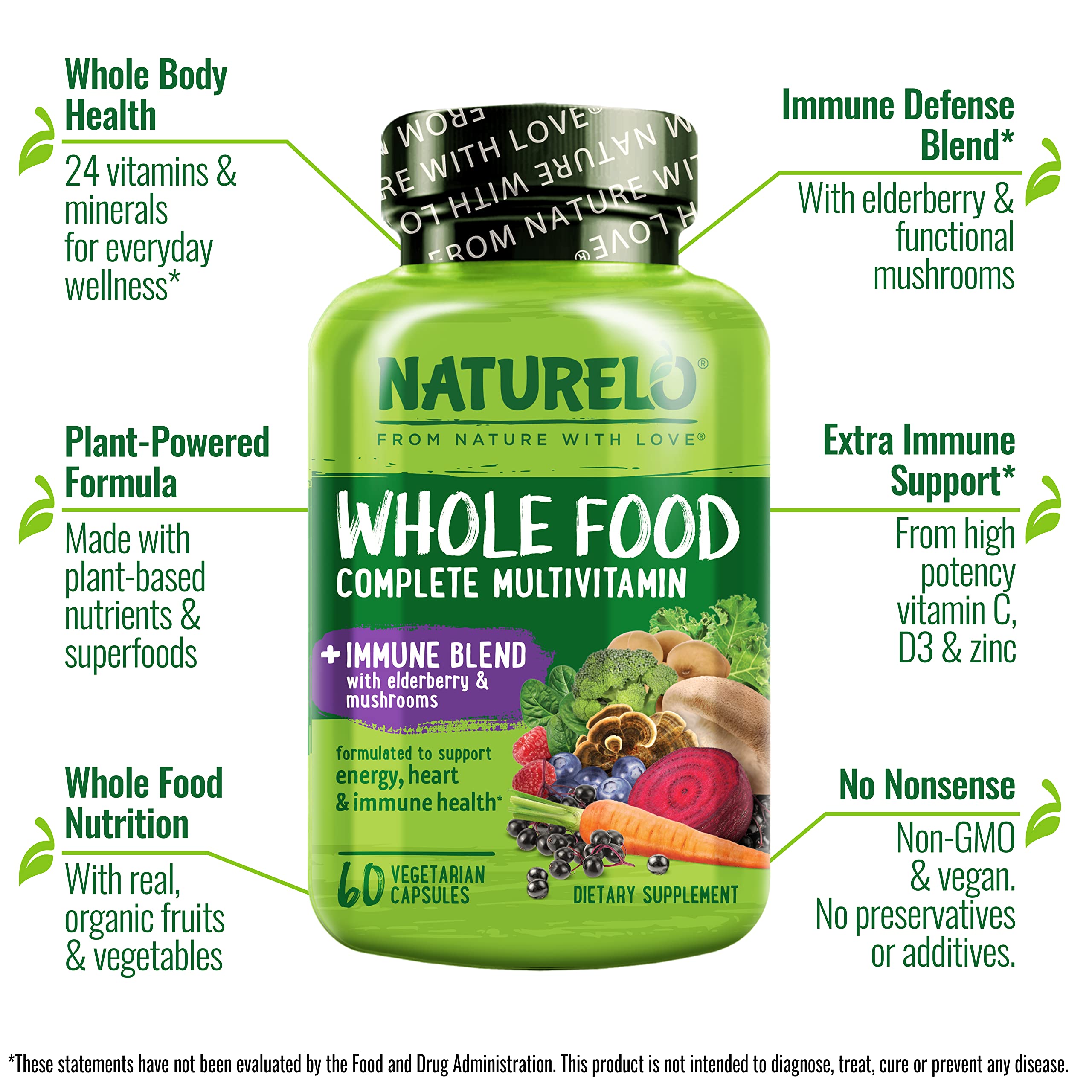 NATURELO cápsulas veganas en primer plano que resaltan pureza