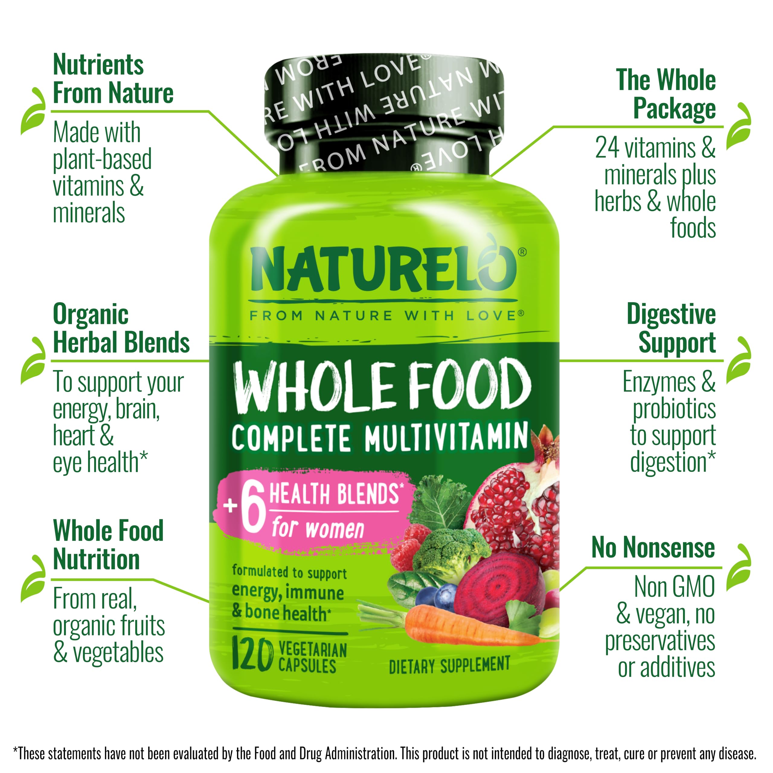 NATURELO cápsulas veganas en primer plano para facilidad de ingesta