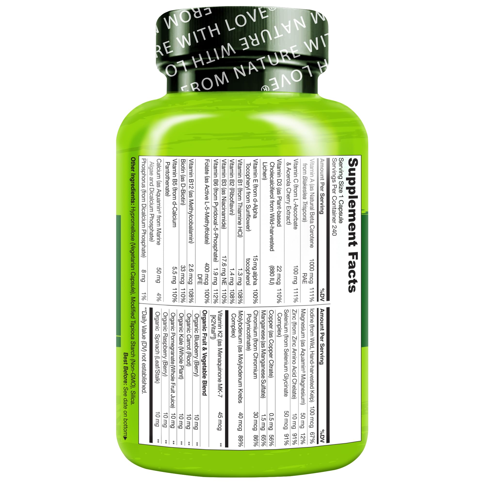 NATURELO sello GMP y No-GMO evidenciando fabricación responsable