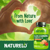 NATURELO cápsula junto a moneda para comparar tamaño y fácil ingestión