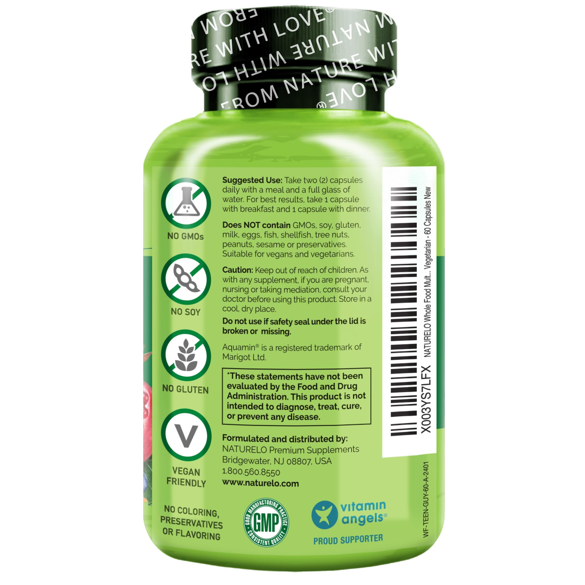 NATURELO comparación de tamaño de cápsula para referencia práctica