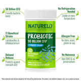 NATURELO primer plano de una cápsula de liberación retardada, protección probiótica