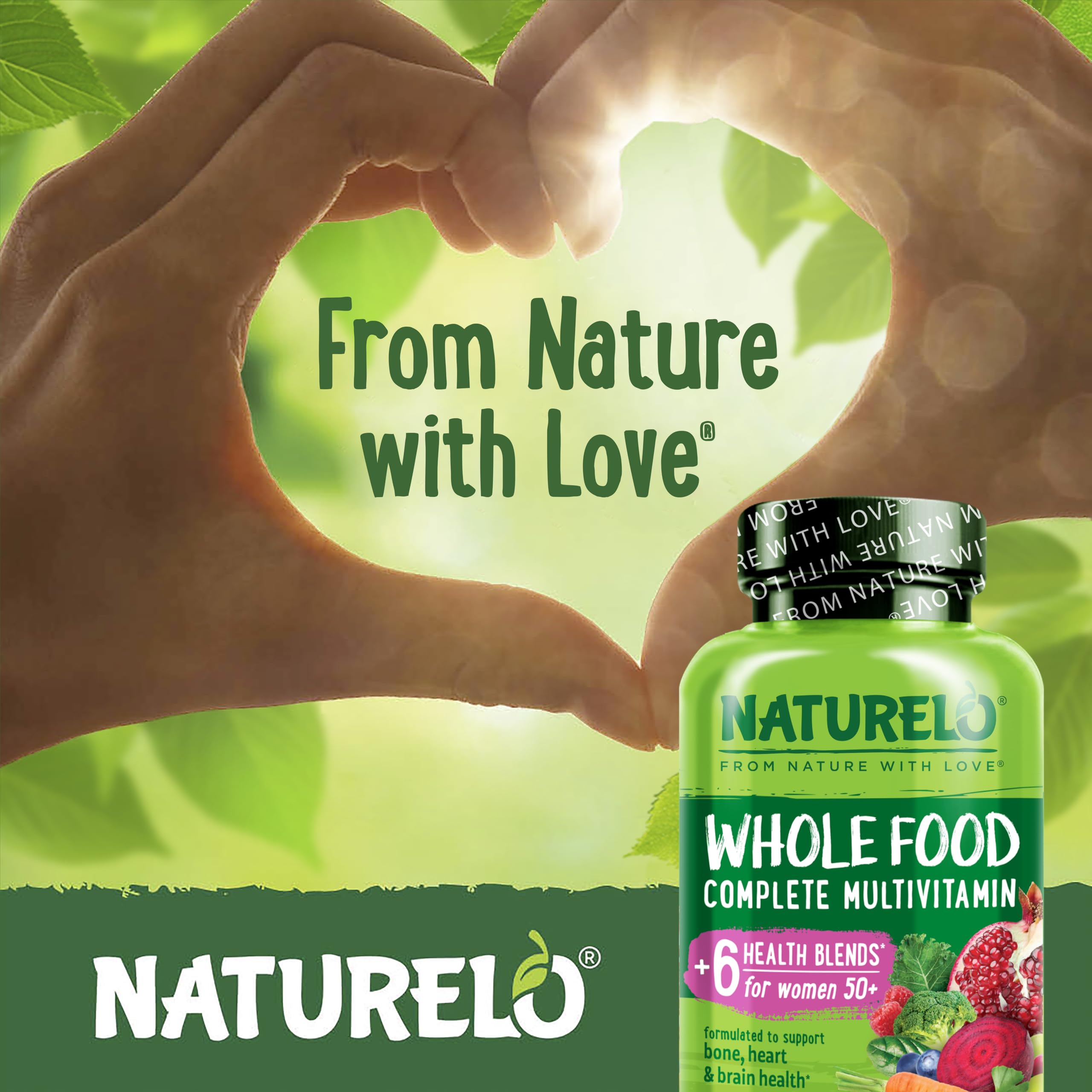 NATURELO detalle de etiqueta con lista de ingredientes y formas activas