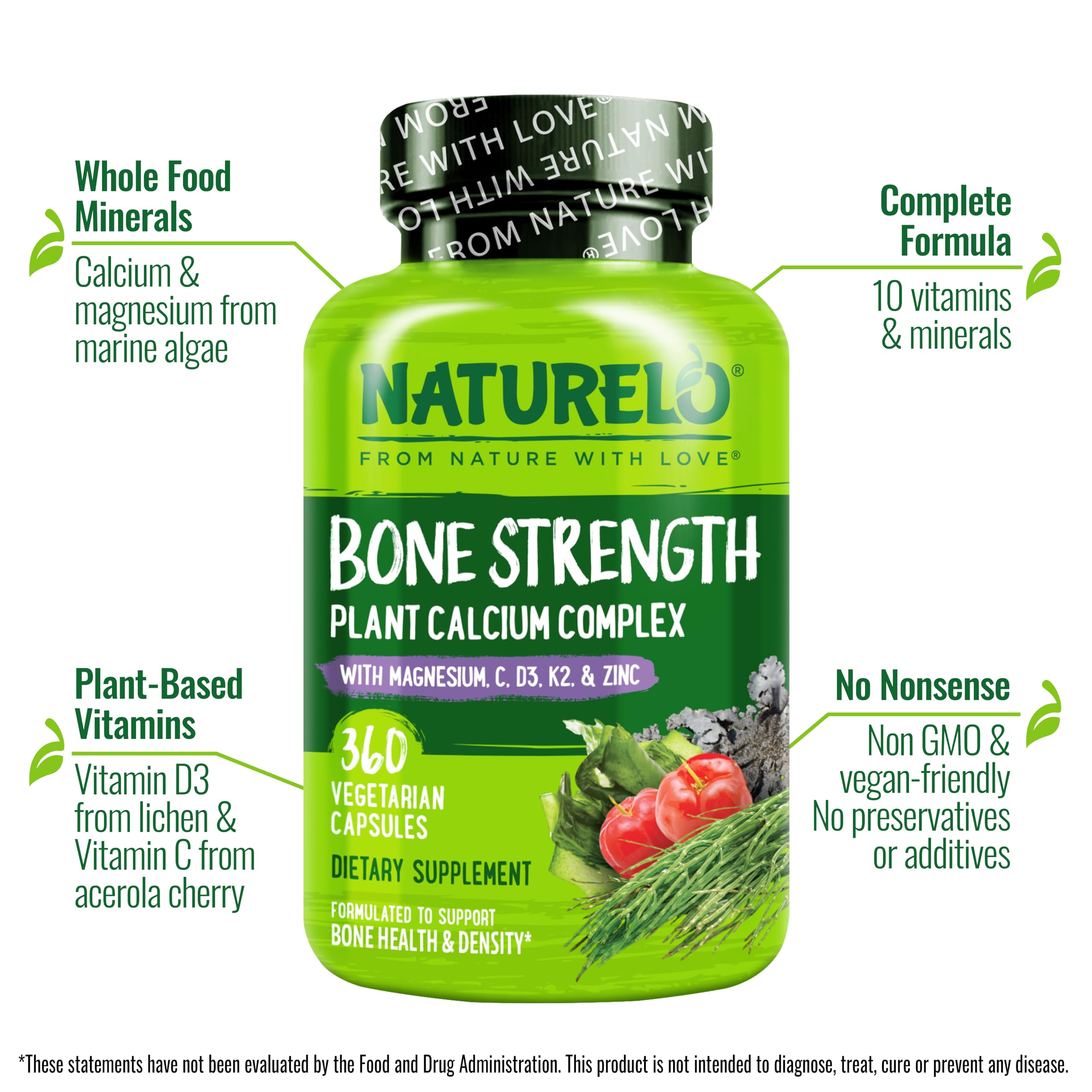 NATURELO detalle de la etiqueta con ingredientes y cantidades clave