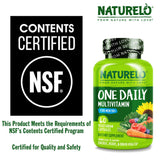 NATURELO detalle de la etiqueta con vitaminas y minerales clave