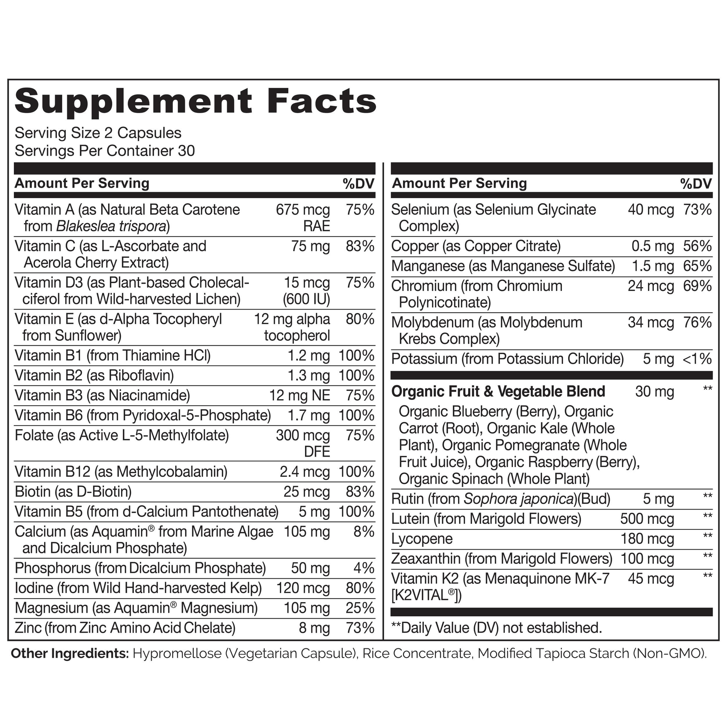 NATURELO detalle de ingredientes vegetales que respalda la nutrición integral