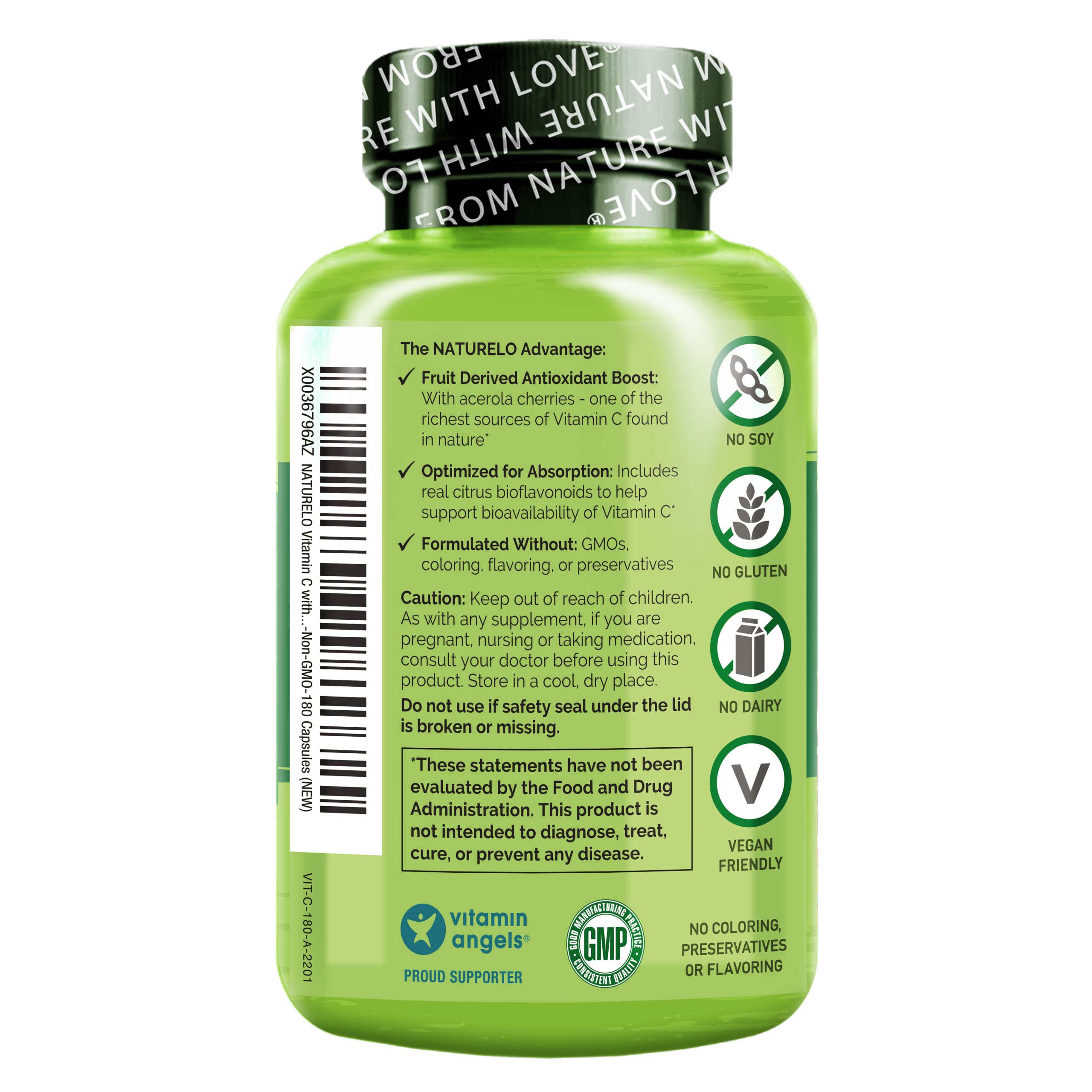 NATURELO primer plano de la textura de la cápsula vegetal y facilidad de ingestión