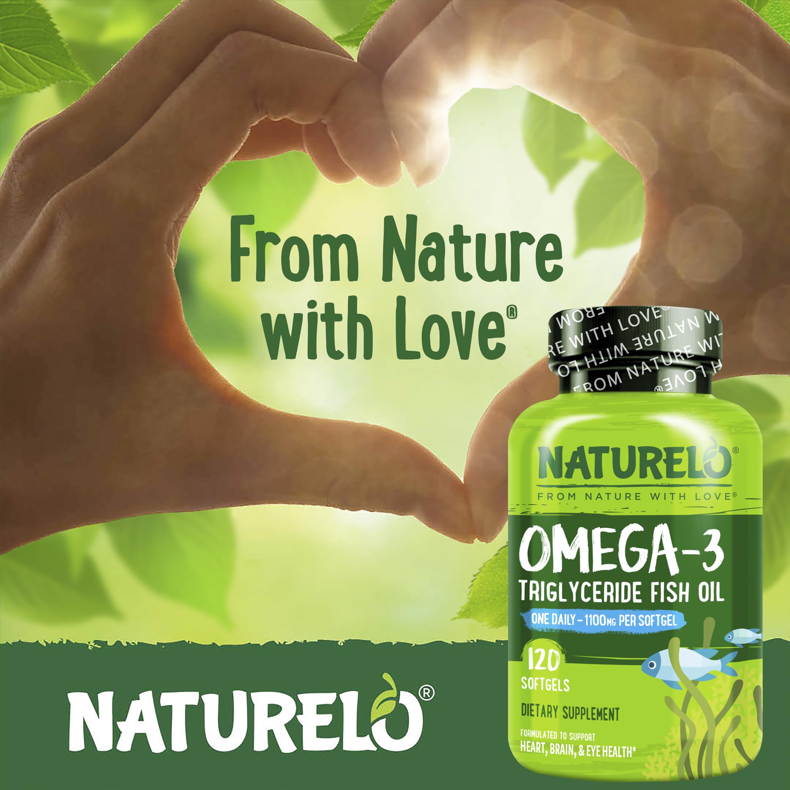 NATURELO softgel en mano demostrando tamaño y cómodo consumo
