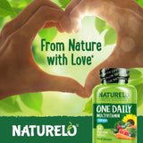 NATURELO hombre activo tomando multivitamínico para energía diaria