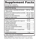 NATURELO etiqueta con ingredientes clave para apoyo ocular