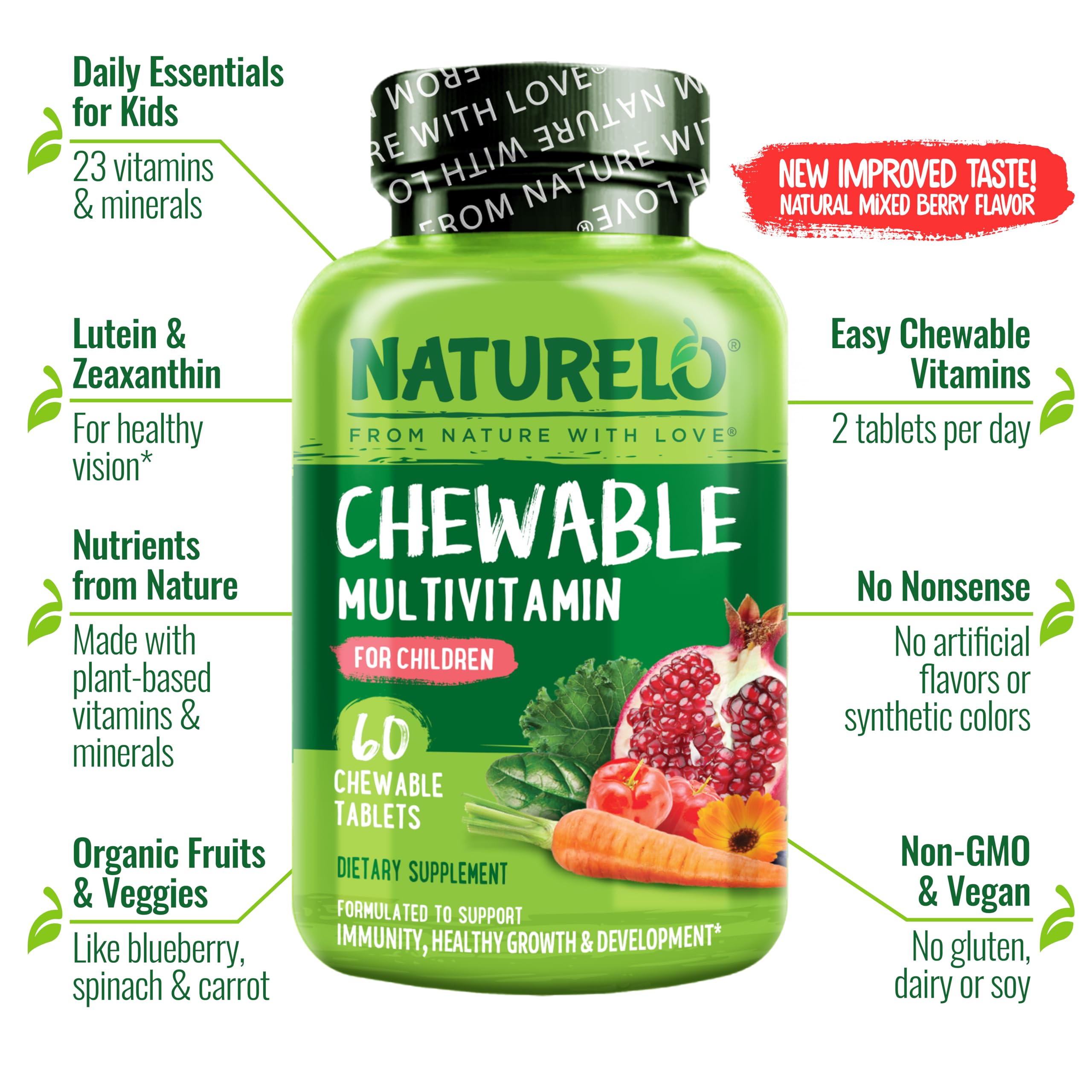 NATURELO etiqueta de ingredientes resaltando origen vegetal y transparencia