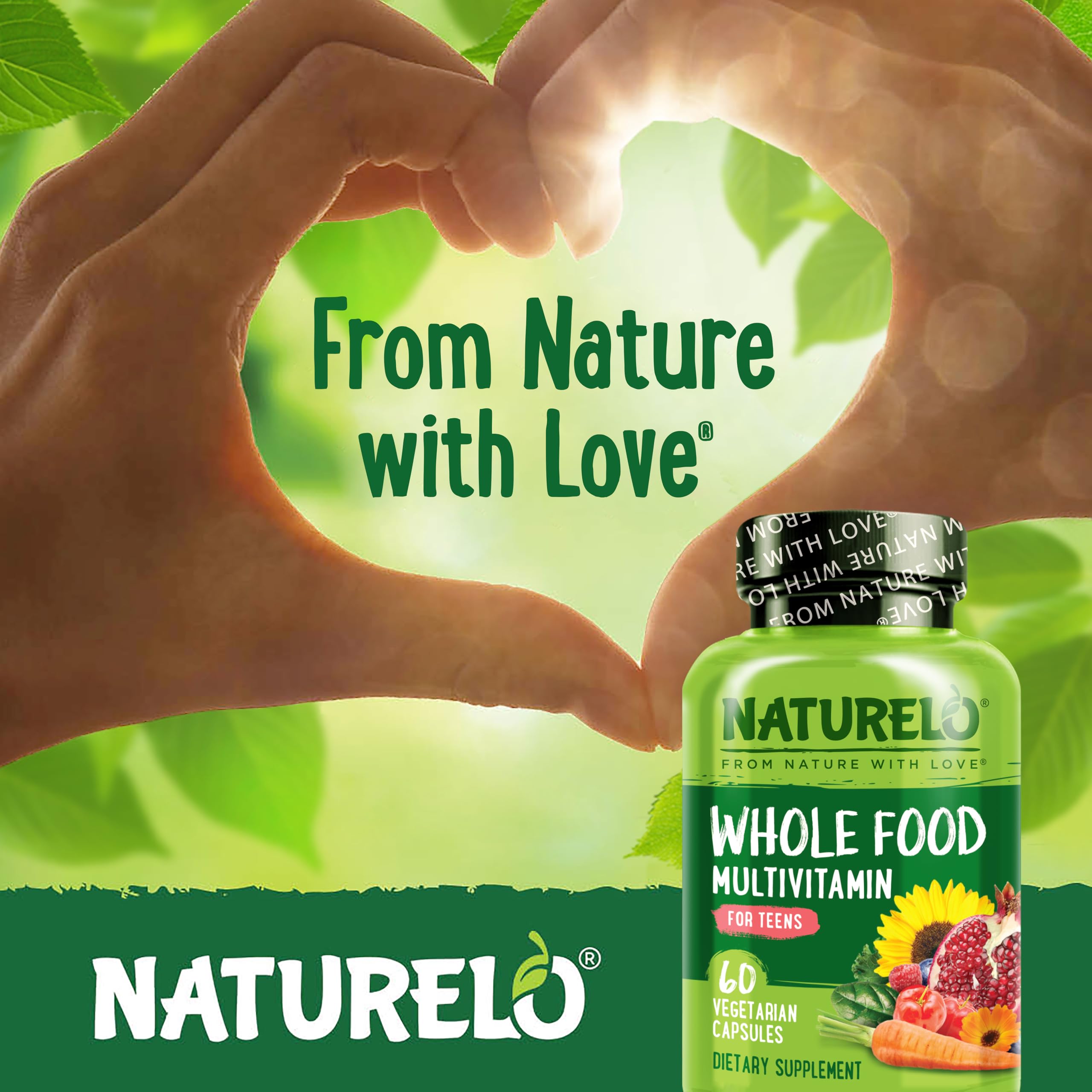NATURELO etiqueta con lista de ingredientes y beneficios visibles
