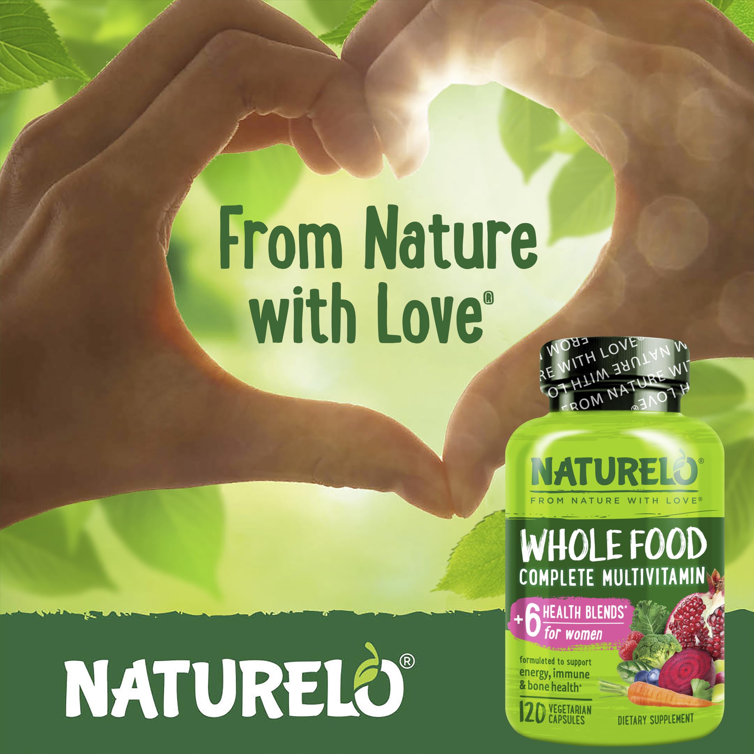 NATURELO etiqueta nutricional legible con lista de vitaminas