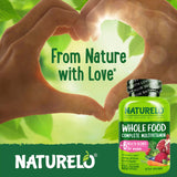 NATURELO etiqueta nutricional legible con lista de vitaminas