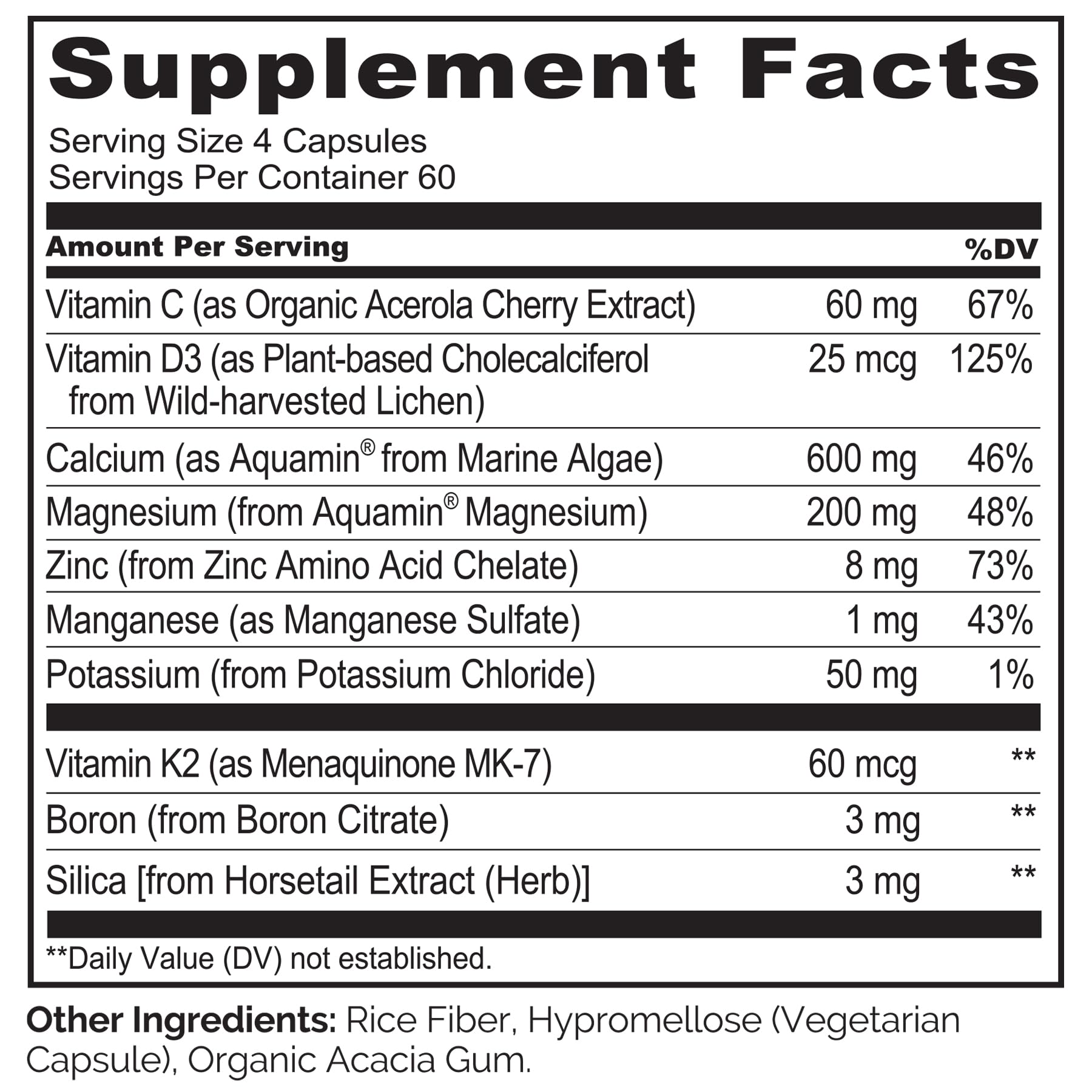 NATURELO etiqueta nutricional clara para ver ingredientes y dosis