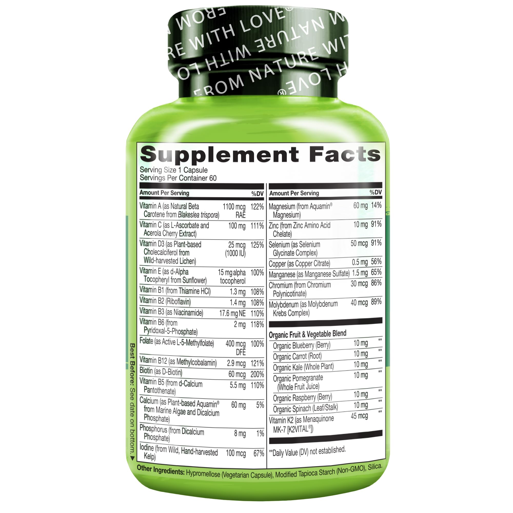 NATURELO ingredientes en formas activas como metilcobalamina y MK-7