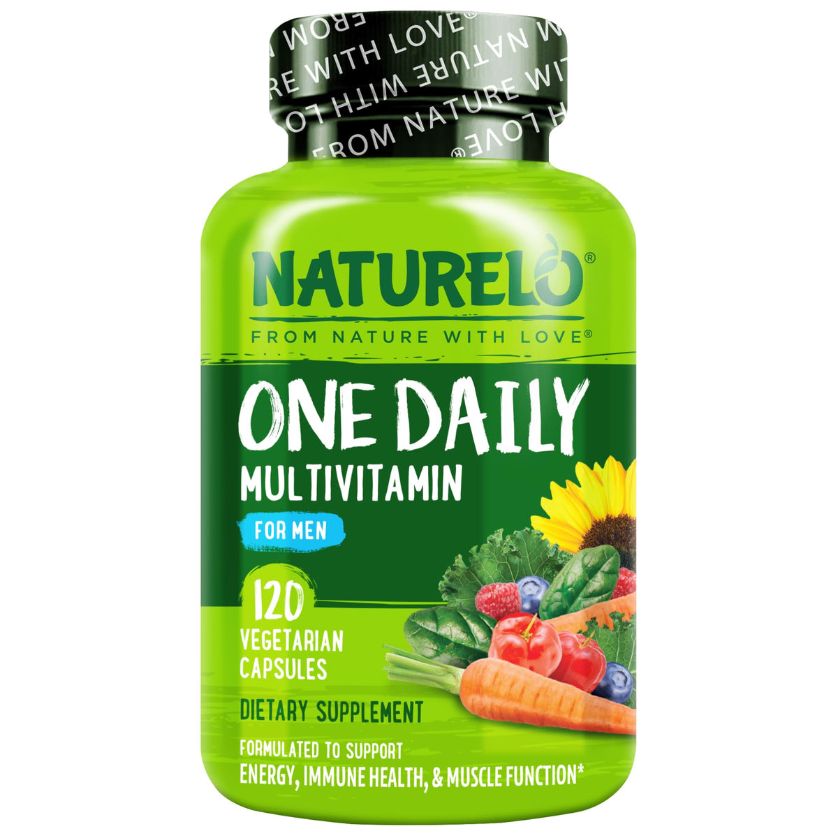 NATURELO frasco delantero del multivitamínico para fácil identificación y confianza