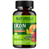 NATURELO frente del envase mostrando hierro vegano y beneficios