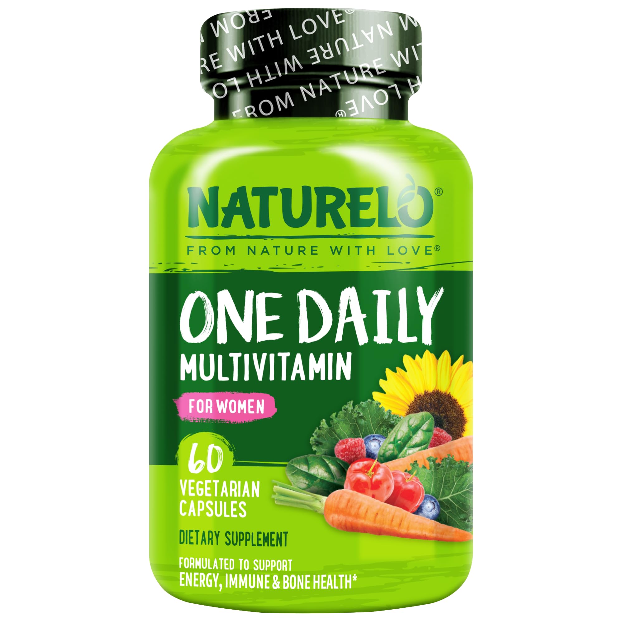 NATURELO envase frontal que muestra fórmula diaria para mujer y beneficios
