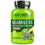 NATURELO frente del envase mostrando fórmula vegana y beneficios