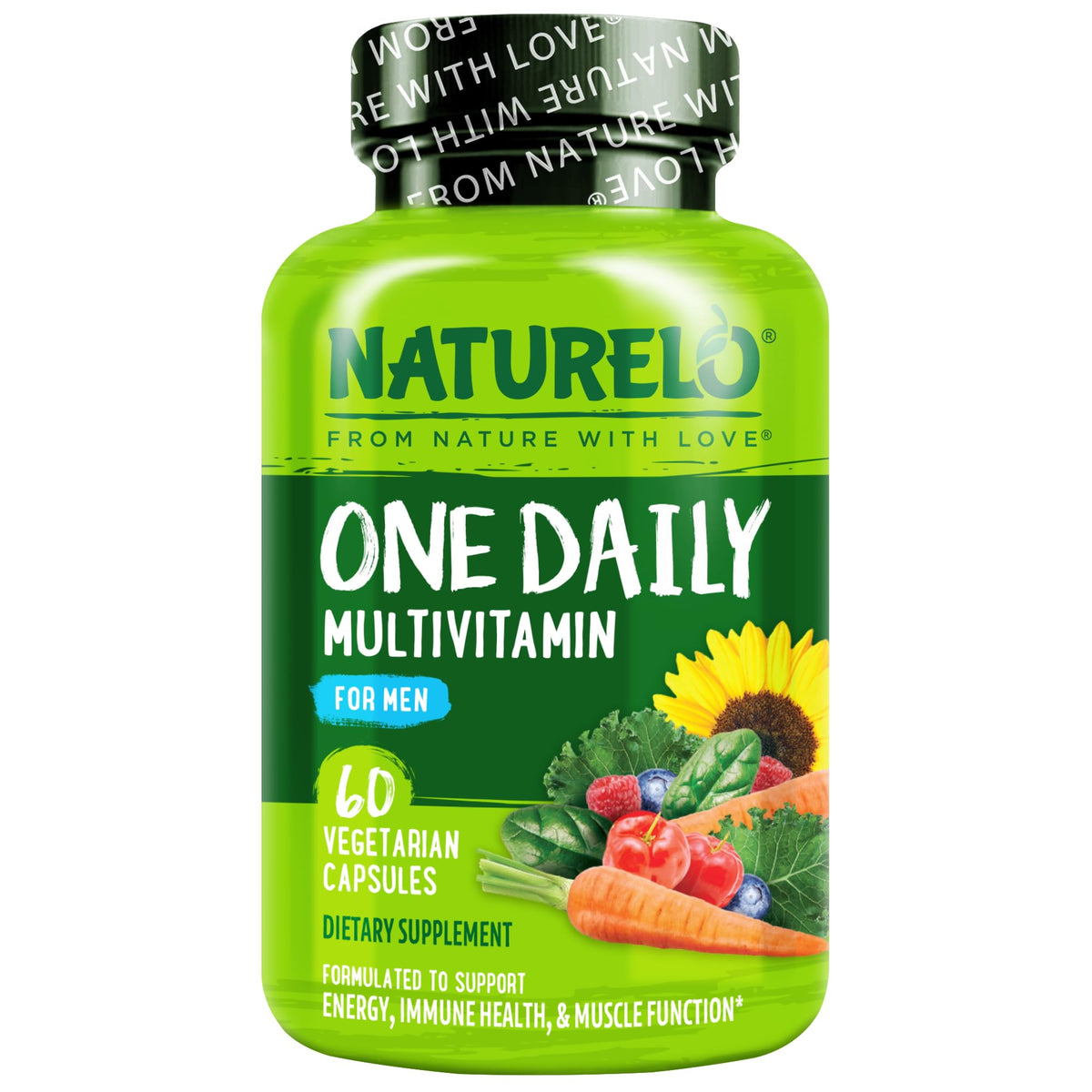 NATURELO frente del envase mostrando 60 cápsulas y beneficios