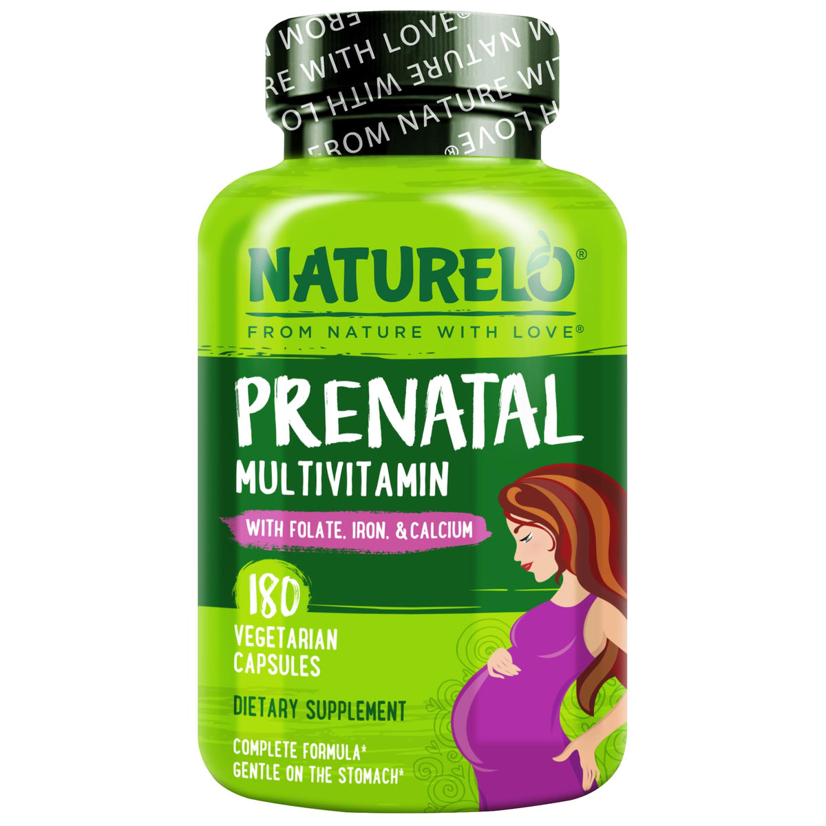 NATURELO envase frontal del multivitamínico prenatal con información clara y beneficios