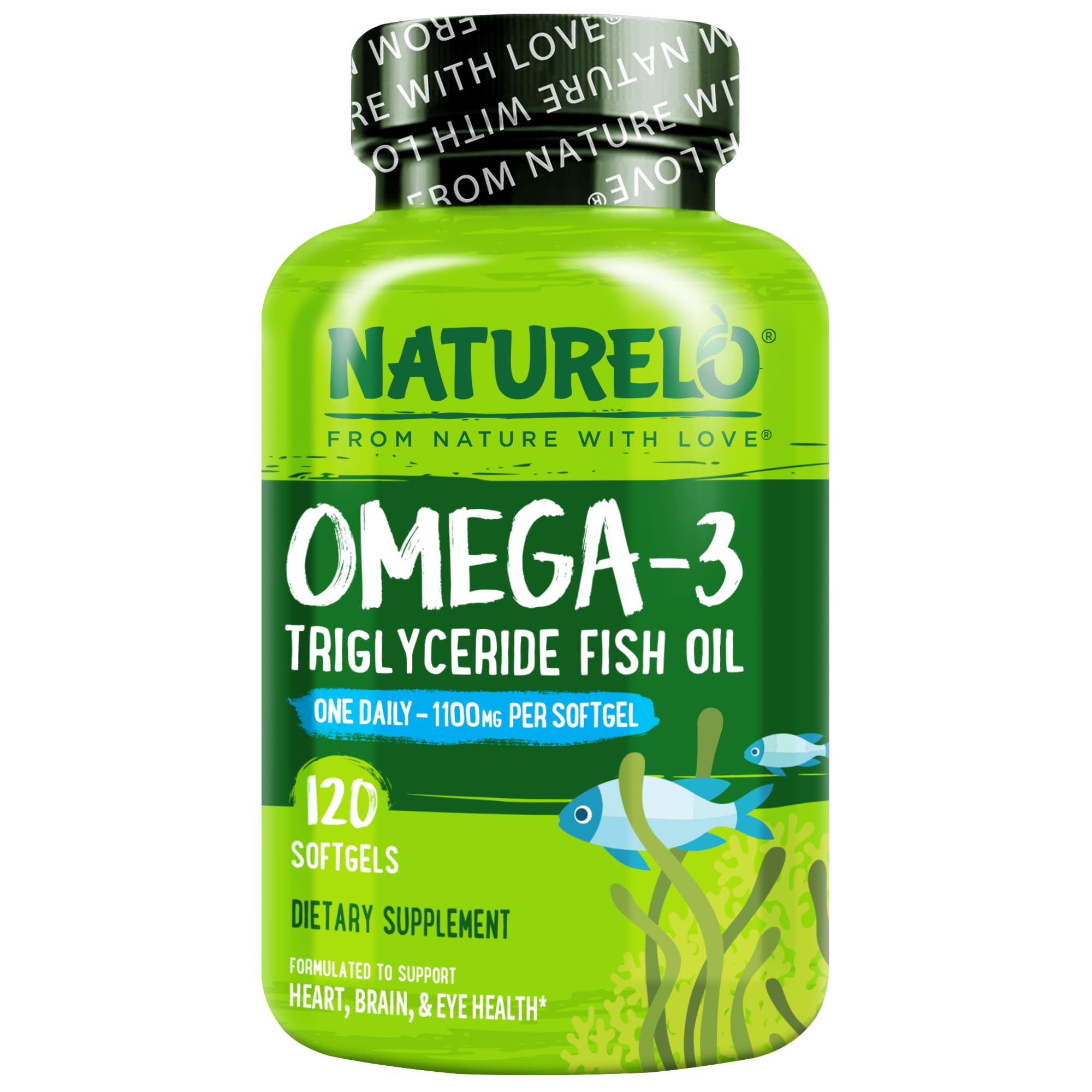 NATURELO envase frontal mostrando 120 softgels y etiqueta clara