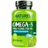 NATURELO envase frontal mostrando 120 softgels y etiqueta clara