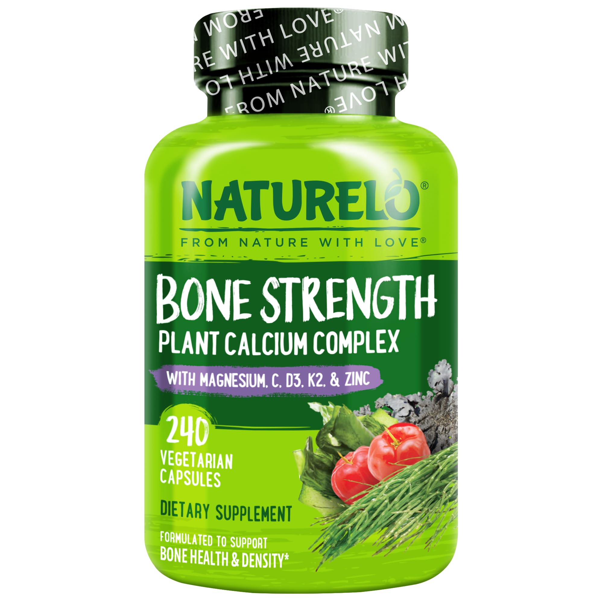 NATURELO envase frontal destacando calcio 600 mg y vitaminas