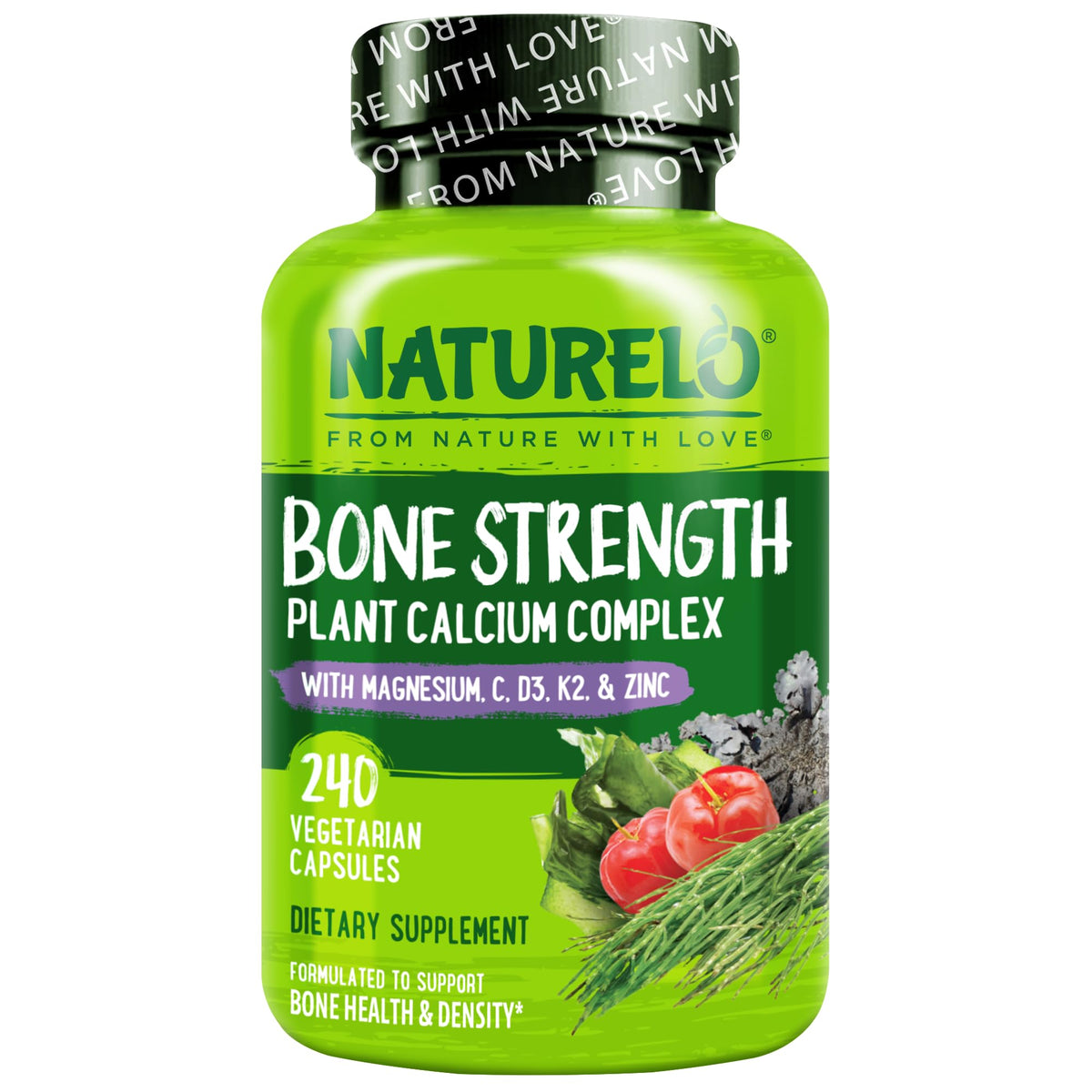 NATURELO envase frontal destacando calcio 600 mg y vitaminas